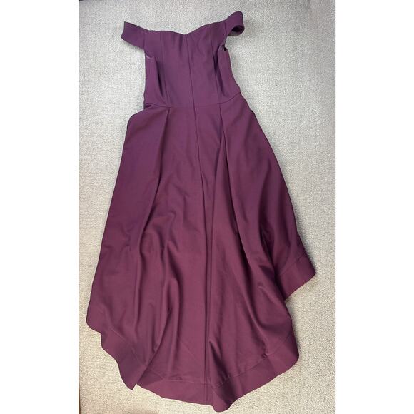 Calvin Klein Dress Formal High Low Off the Shoulder Plum Purple Size 8 - Picture 5 of 11